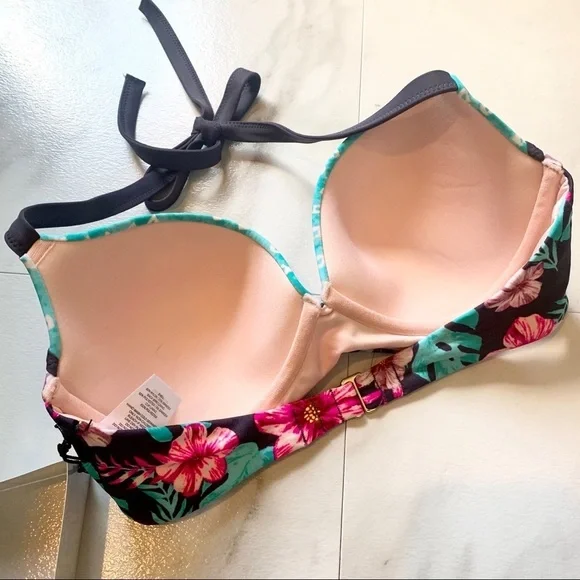 ❤️Shade & shore purple floral halter bikini top 34c - Picture 6 of 6